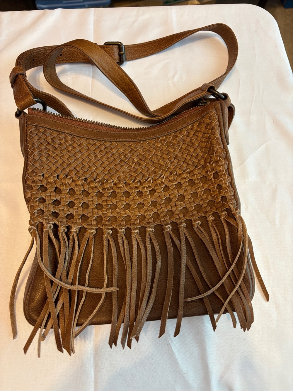 Frye Melissa Woven Leather Swing Pack